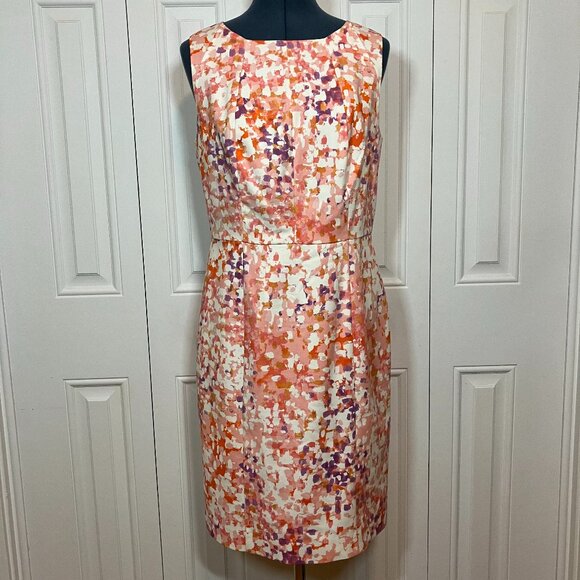 Ann Taylor Painterly Fitted Sheath Dress Size 10 - Picture 1 of 6